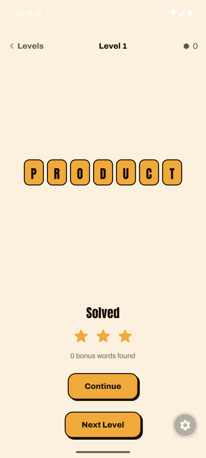 WordTogether results screen